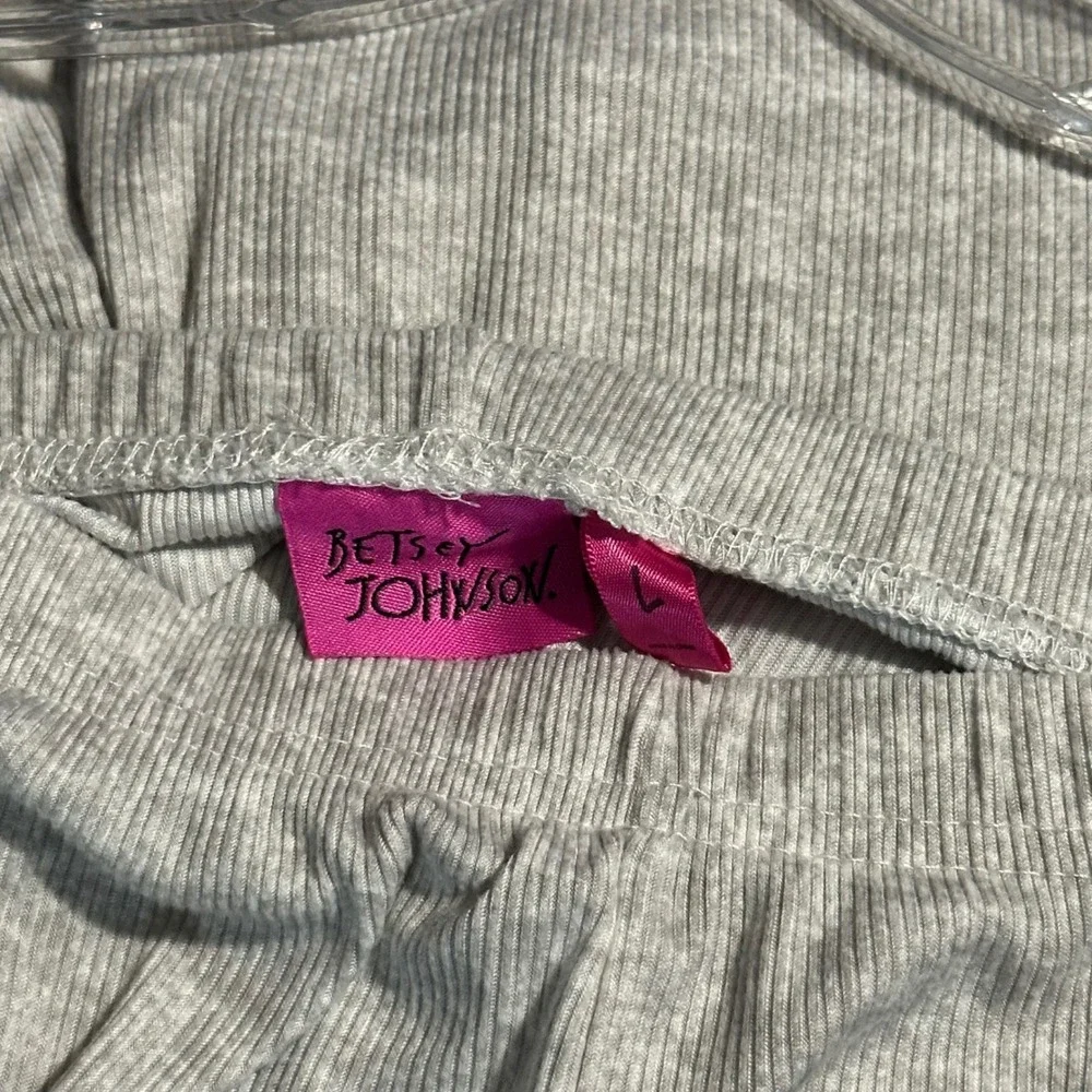 Betsey Johnson Pajama Set Large Short‎ Sleeve Button Top Shorts Lounge Sleepwear
